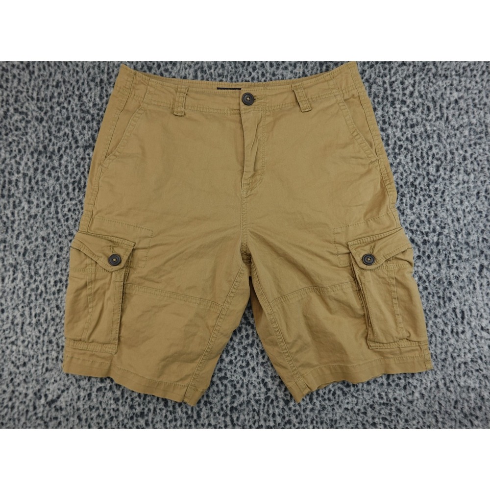 Aeropostale Cargo Shorts Mens 30 Tan Khaki Stretch Utility Cotton 9849